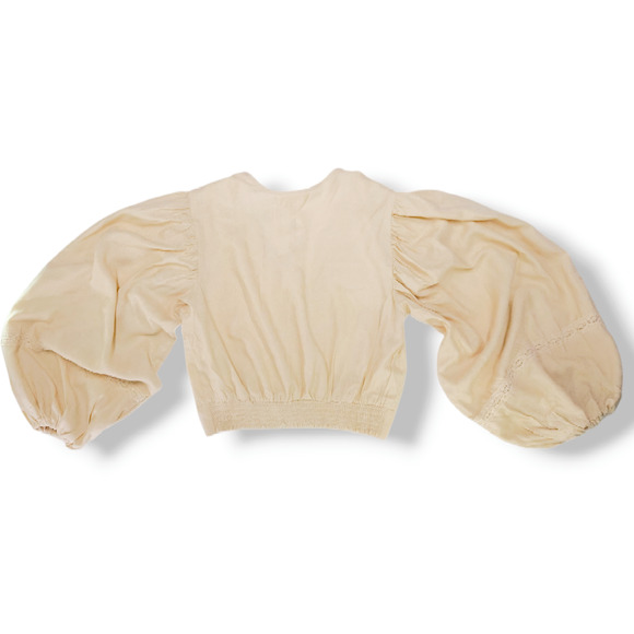 NWT B.O.G. Band of the Free Brie Lace Long Sleeve Top Sz. M [8-10] Light Camel - Picture 3 of 7